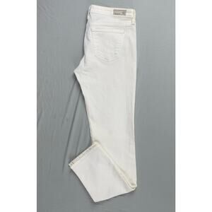 AG The Stevie Slim Straight USA Made Stretch Denim Jeans. White, Women's 29R EUC